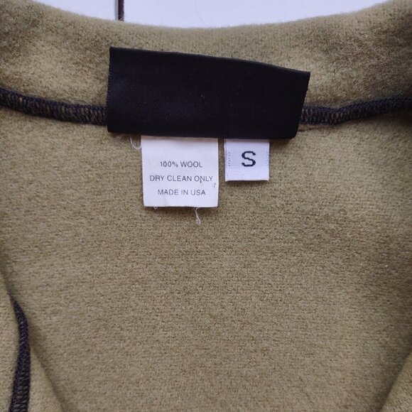 Vintage beppa Wool Jacket Olive Green Abstract Floral Boho Artsy Retro Small - Picture 8 of 8